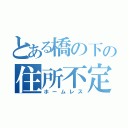 とある橋の下の住所不定（ホームレス）