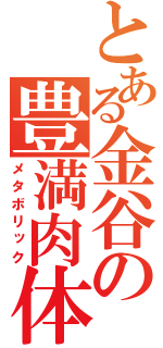 とある金谷の豊満肉体（メタボリック）