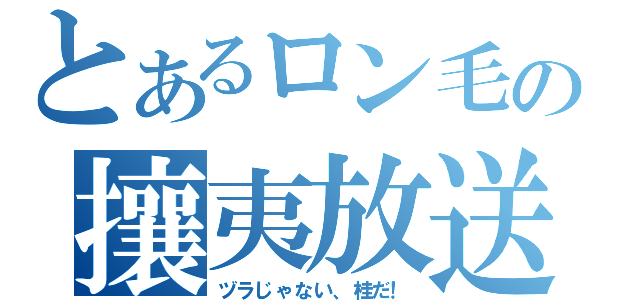 とあるロン毛の攘夷放送（ヅラじゃない、桂だ！）