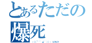 とあるただの爆死（：（（´゛゜'ω゜'））： ピクピク）