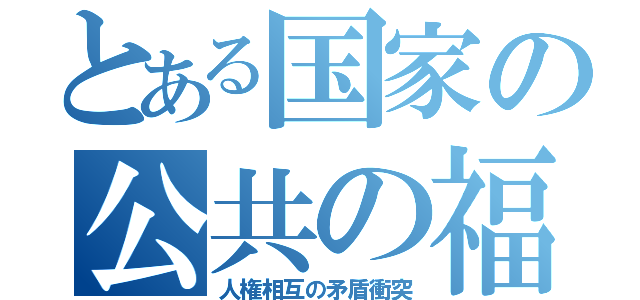 とある国家の公共の福祉（人権相互の矛盾衝突）