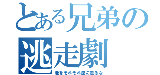 とある兄弟の逃走劇（池をそれぞれ逆に走るな）