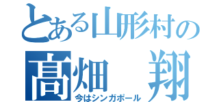 とある山形村の髙畑　翔（今はシンガポール）