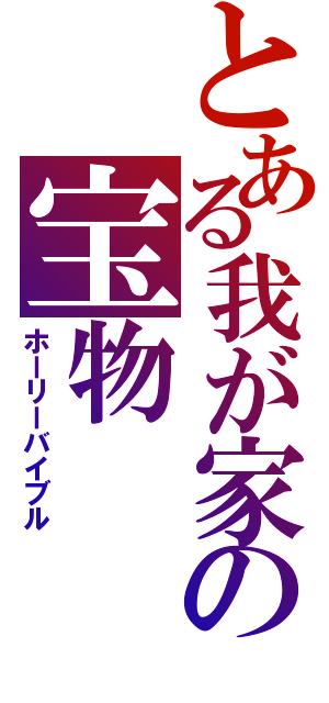 とある我が家の宝物（ホーリーバイブル）