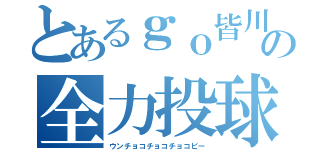 とあるｇｏ皆川の全力投球（ウンチョコチョコチョコピー）