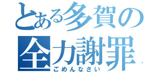 とある多賀の全力謝罪（ごめんなさい）