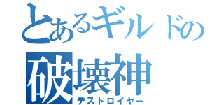 とあるギルドの破壊神（デストロイヤー）