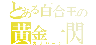 とある百合王の黄金一閃（カリバーン）