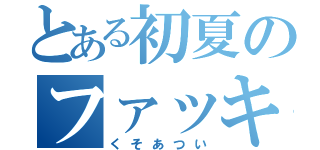 とある初夏のファッキンホット（くそあつい）