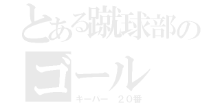 とある蹴球部のゴール（キーパー ２０番）