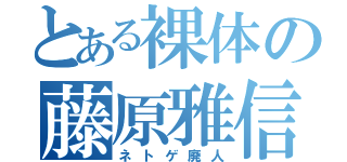 とある裸体の藤原雅信（ネトゲ廃人）