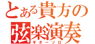 とある貴方の弦楽演奏（ギターソロ）