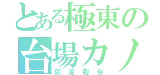 とある極東の台場カノン（固定砲台）