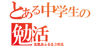 とある中学生の勉活（生気あふるる３年生）