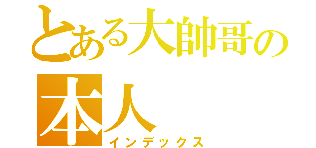 とある大帥哥の本人（インデックス）