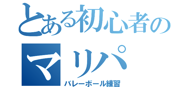 とある初心者のマリパ（バレーボール練習）