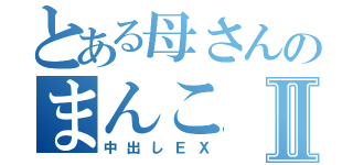 とある母さんのまんこⅡ（中出しＥＸ）