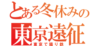 とある冬休みの東京遠征記（東京で撮り鉄）