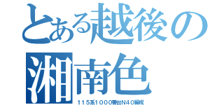 とある越後の湘南色（１１５系１０００番台Ｎ４０編成）