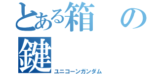 とある箱の鍵（ユニコーンガンダム）