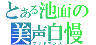 とある池面の美声自慢（ウラヤマシス）