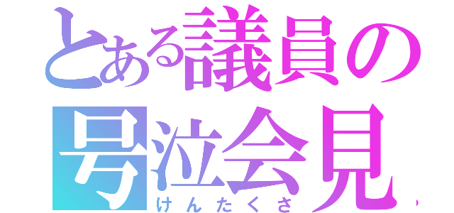 とある議員の号泣会見（けんたくさ）