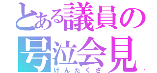 とある議員の号泣会見（けんたくさ）