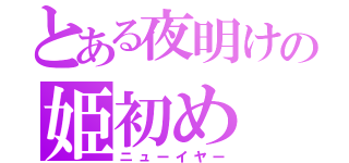 とある夜明けの姫初め（ニューイヤー）