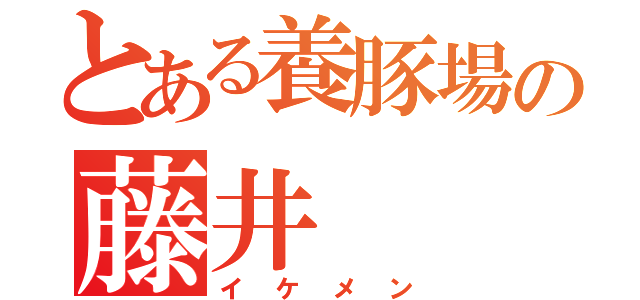 とある養豚場の藤井（イケメン）