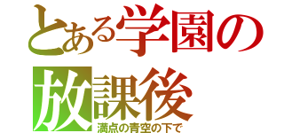 とある学園の放課後（満点の青空の下で）