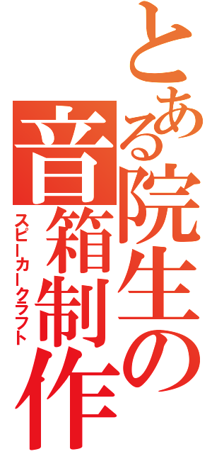 とある院生の音箱制作（スピーカークラフト）