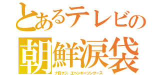 とあるテレビの朝鮮涙袋（ナ目クジ、エベンキ＝ツングース）