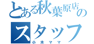 とある秋葉原店のスタッフ（小木ママ）