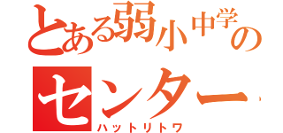 とある弱小中学のセンター   （ハットリトワ）