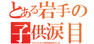 とある岩手の子供涙目（アンパンマンが打ち切られていた）