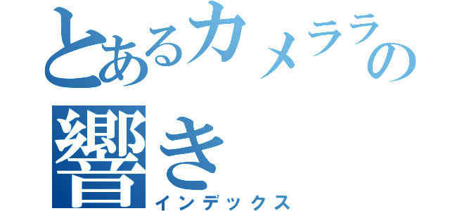 とあるカメラライダーの響き（インデックス）