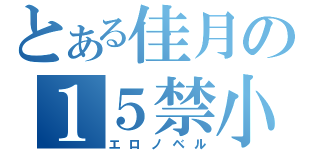 とある佳月の１５禁小説（エロノベル）