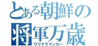 とある朝鮮の将軍万歳（ウリナラマンセー）