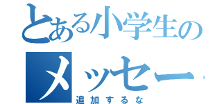 とある小学生のメッセージ（追加するな）