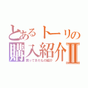 とあるトーリの購入紹介Ⅱ（買ってきたもの紹介）