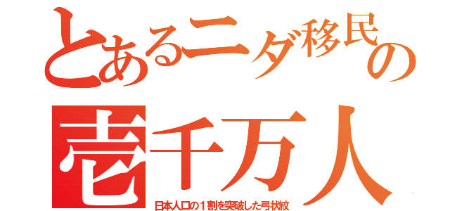 とあるニダ移民の壱千万人（日本人口の１割を突破した弓状紋）