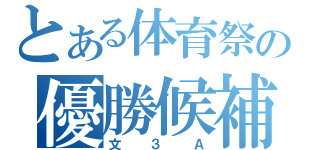 とある体育祭の優勝候補（文３Ａ）