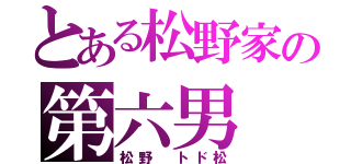 とある松野家の第六男（松野　トド松）