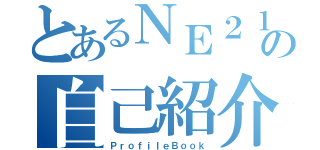 とあるＮＥ２１の自己紹介（ＰｒｏｆｉｌｅＢｏｏｋ）