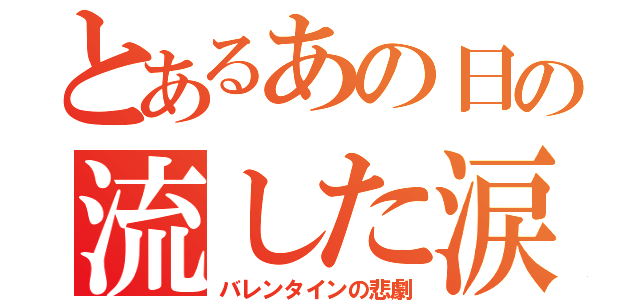 とあるあの日の流した涙（バレンタインの悲劇）