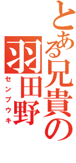 とある兄貴の羽田野 紀碧（センプウキ）