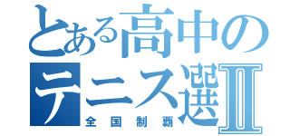 とある高中のテニス選手Ⅱ（全国制覇）