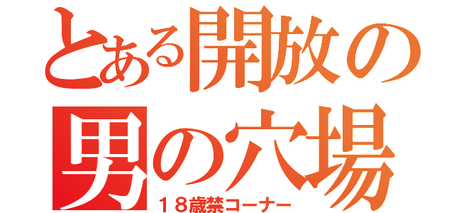 とある開放の男の穴場（１８歳禁コーナー）