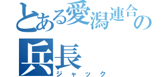 とある愛潟連合の兵長（ジャック）