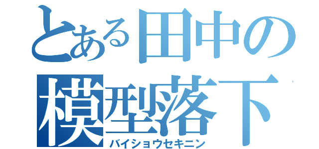 とある田中の模型落下（バイショウセキニン）